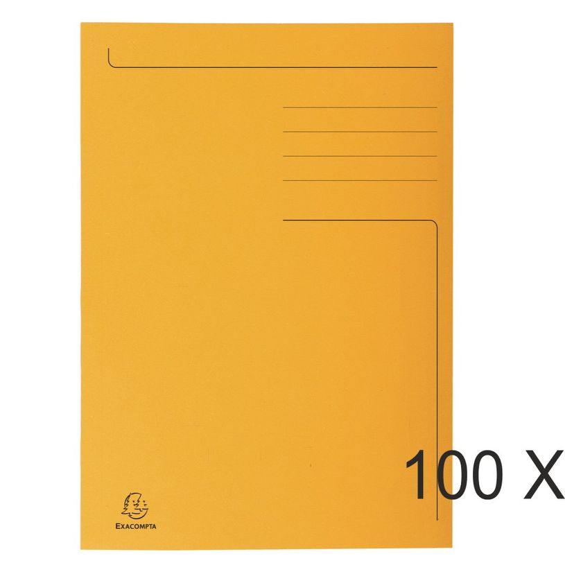 3130636449090-Exacompta Forever - 100 Chemises imprimées format folio - 280 gr - orange-P_400010981_1-0