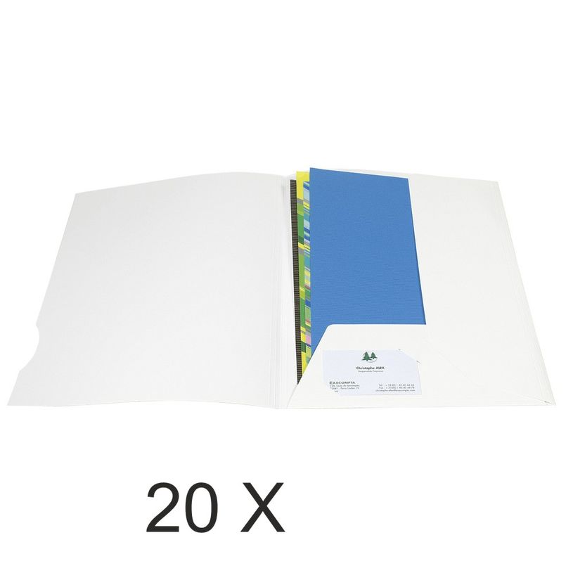 3288586350178-Exacompta Chromolux - 20 Chemises de présentation - A4 - 250 gr - blanc-P_400010985_1-0