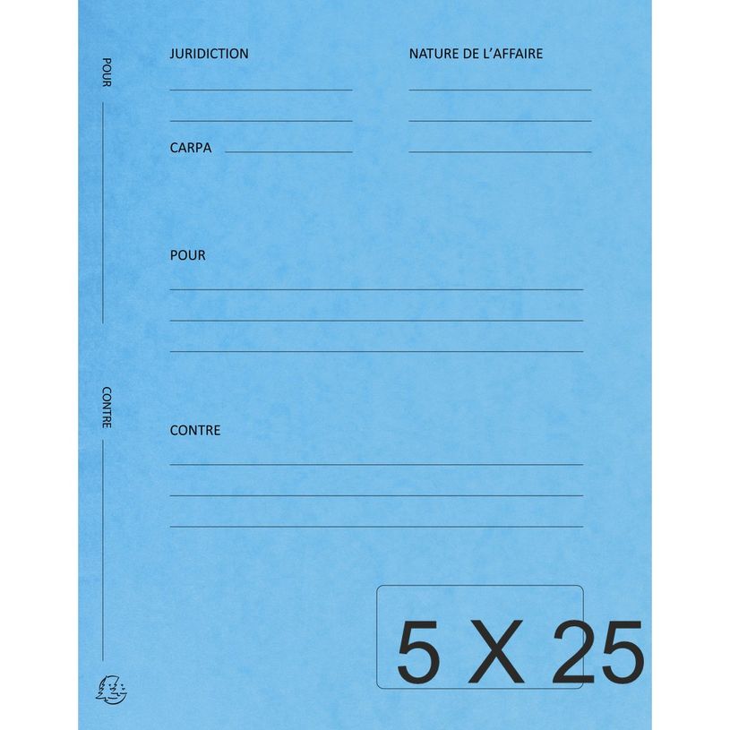 3130632201029-Exacompta Super 210 - 5 Paquets de 25 Chemises de plaidoirie "pour/contre" - turquoise-P_400011000_1-0