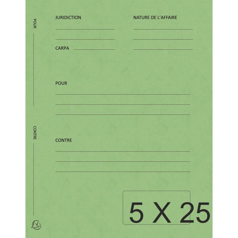 3130632201036-Exacompta Super 210 - 5 Paquets de 25 Chemises de plaidoirie "pour/contre" - tilleul-P_400011001_1-0