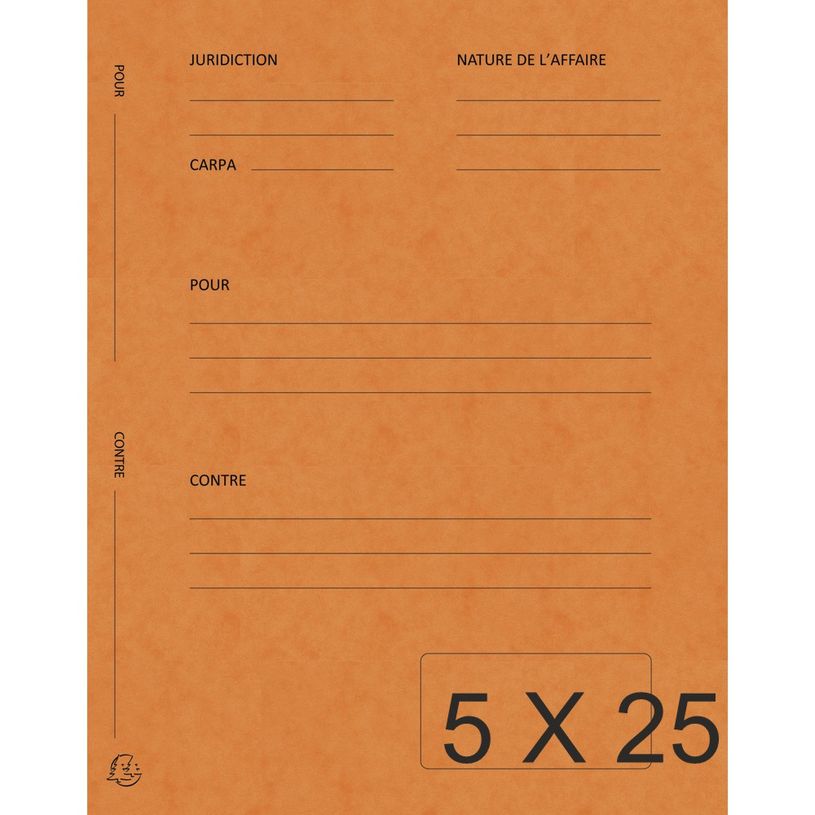 3130632201067-Exacompta Super 210 - 5 Paquets de 25 Chemises de plaidoirie "pour/contre" - orange-P_400011003_1-0