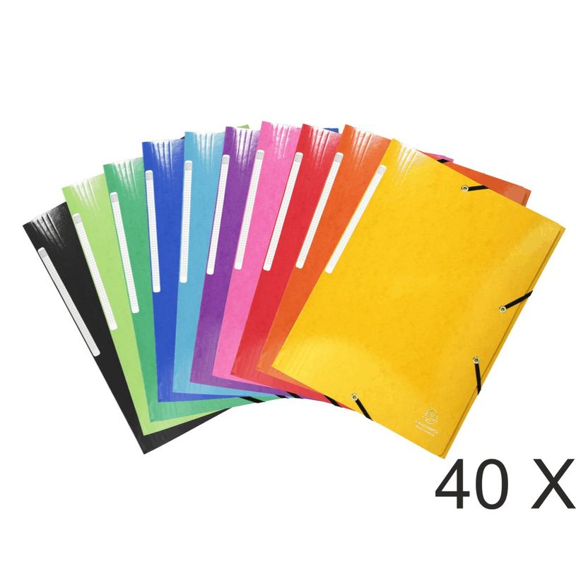 3130632559304-Exacompta Iderama - 40 Chemises à rabats maxi capacity - couleurs assorties (carte lustr