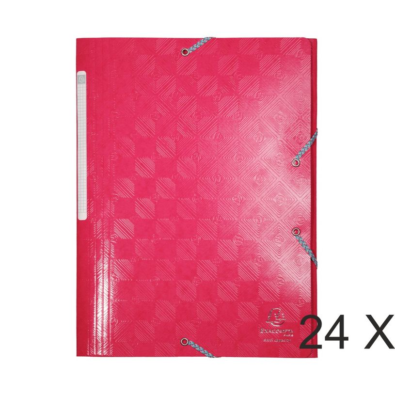 3130632552244-1928 by Exacompta - 24 Chemises à 3 rabats - A4 - framboise-P_400011026_1-0