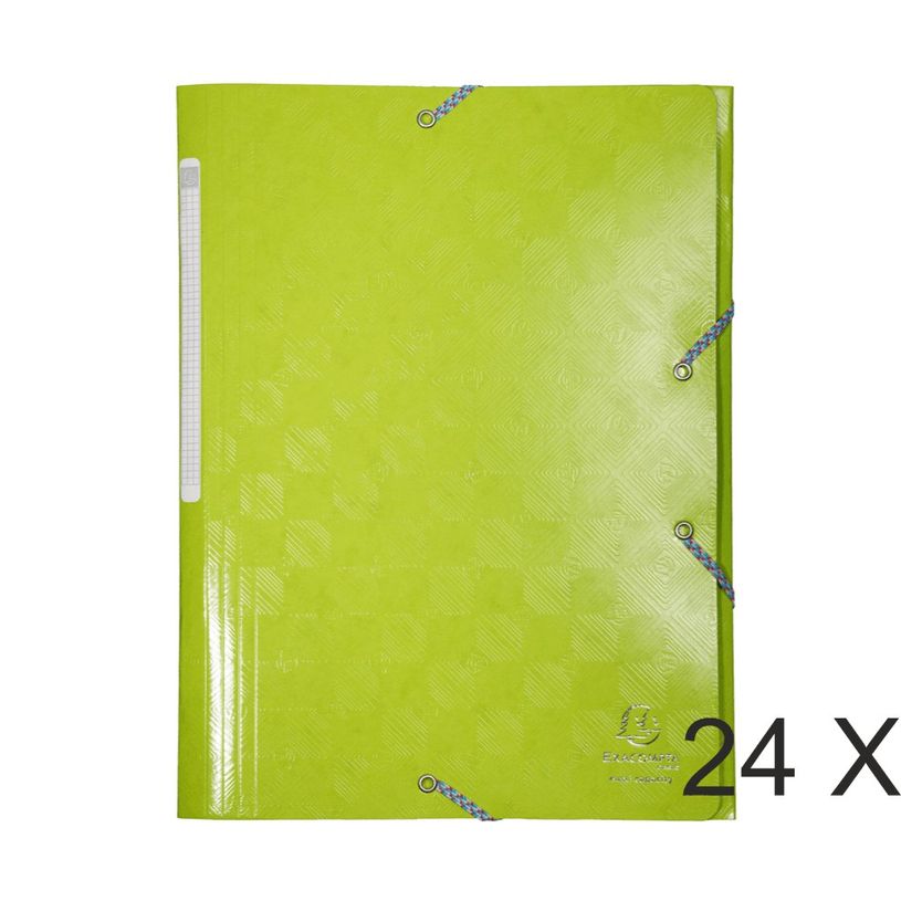 3130632552268-1928 by Exacompta - 24 Chemises à 3 rabats - A4 - vert anis-P_400011027_1-0