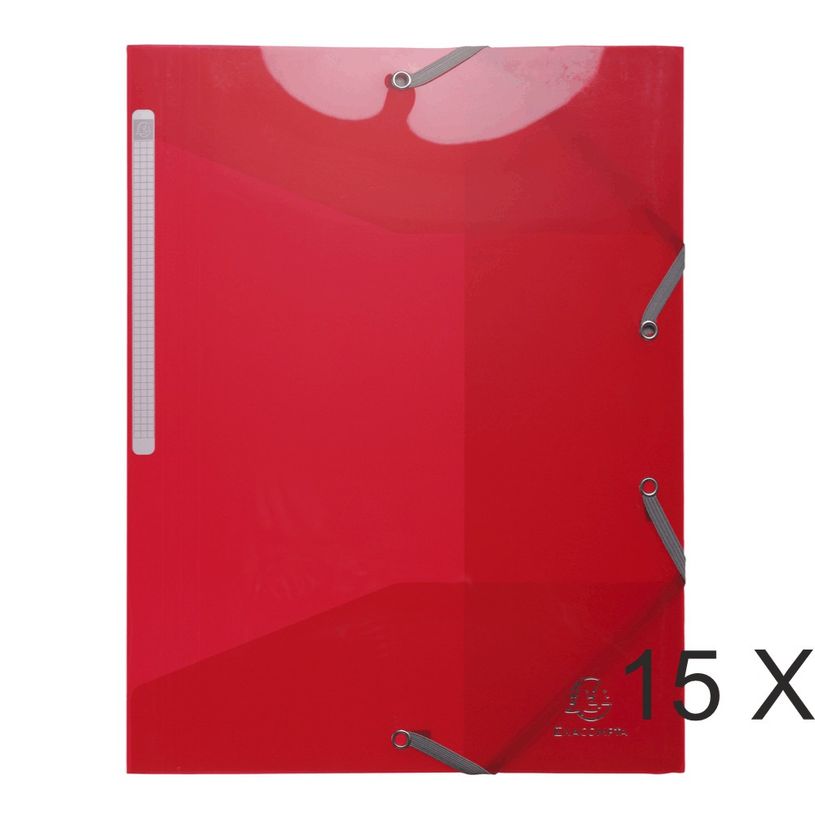 3130632556754-Exacompta Iderama - 15 Chemises à 3 rabats polypro - A4 - rouge-P_400011035_1-0