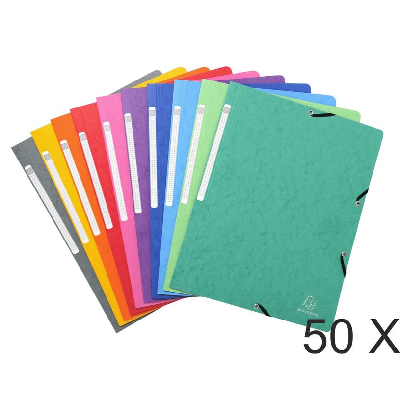 3130630055105-Exacompta - 50 Chemises sans rabat - A4 - couleurs assorties-P_400011036_1-0