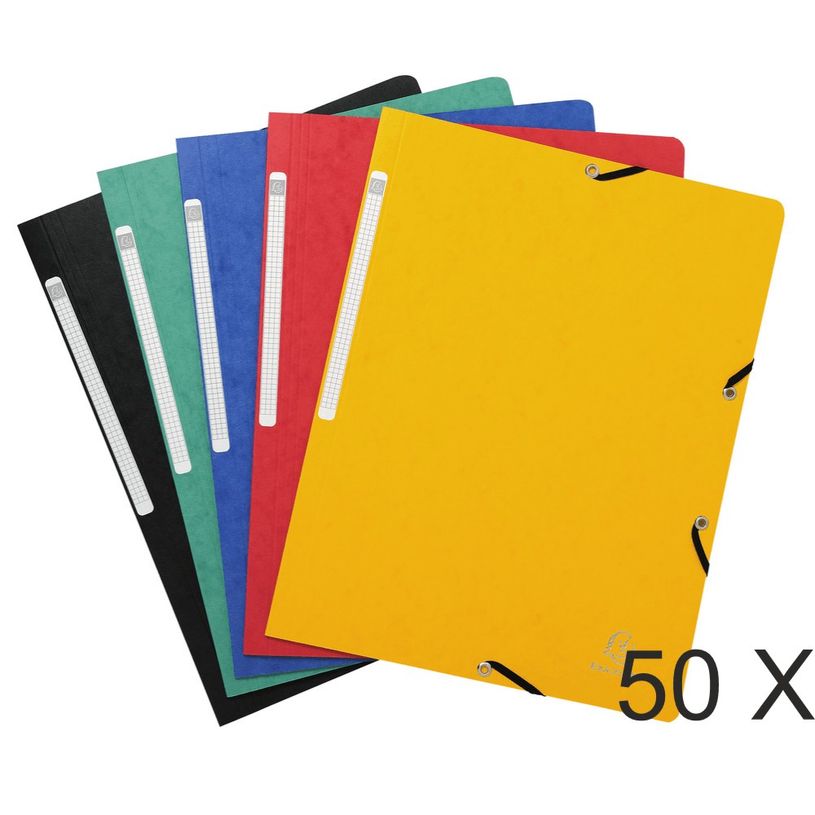 3130632055202-Exacompta - 50 Chemises sans rabat - A4 - couleurs assorties-P_400011037_1-0