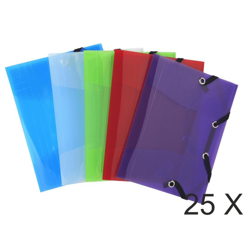 3130632507008-Exacompta Crystal - 25 Chemises polypro à 3 rabats - 12 x 16 cm - couleurs assorties-P_400011039_1-0