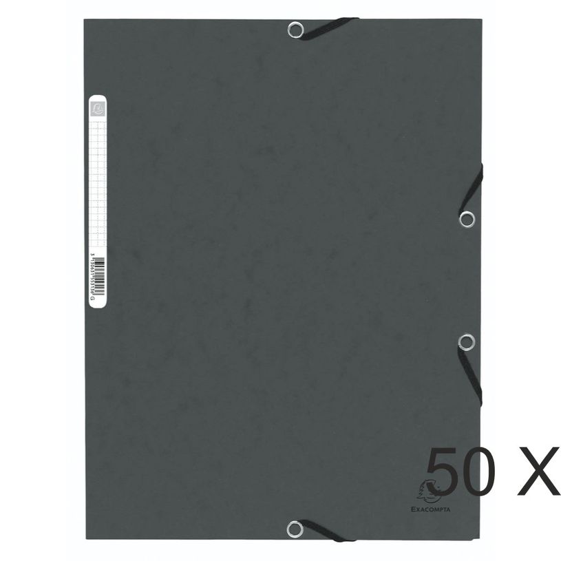 3130632553135-Exacompta - 50 Chemises à 3 rabats - A4 - gris - avec étiquette-P_400011046_1-0