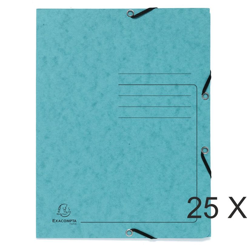 3130632554224-Exacompta - 25 Chemises à 3 rabats imprimées - A4 - turquoise-P_400011058_1-0