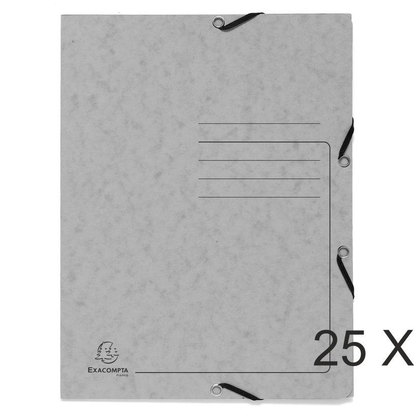 3130632554231-Exacompta - 25 Chemises à 3 rabats imprimées - A4 - gris-P_400011059_1-0