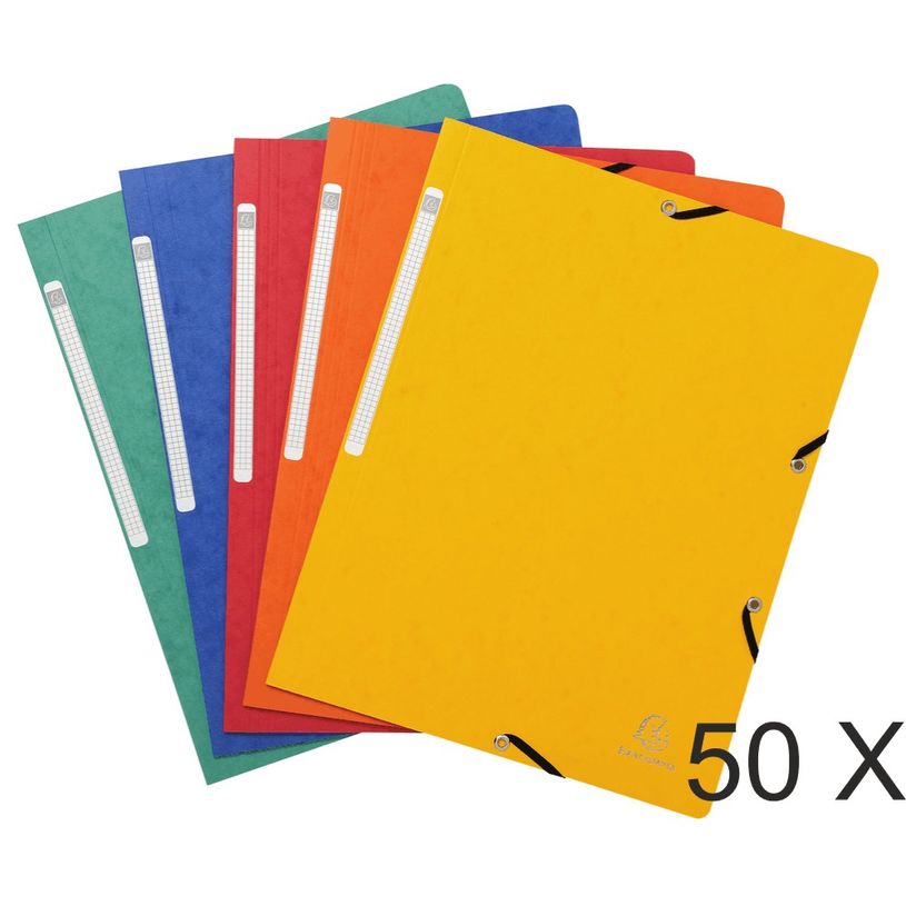 3130632554101-Exacompta - 50 Chemises sans rabat - A4 - couleurs assorties-P_400011065_1-0
