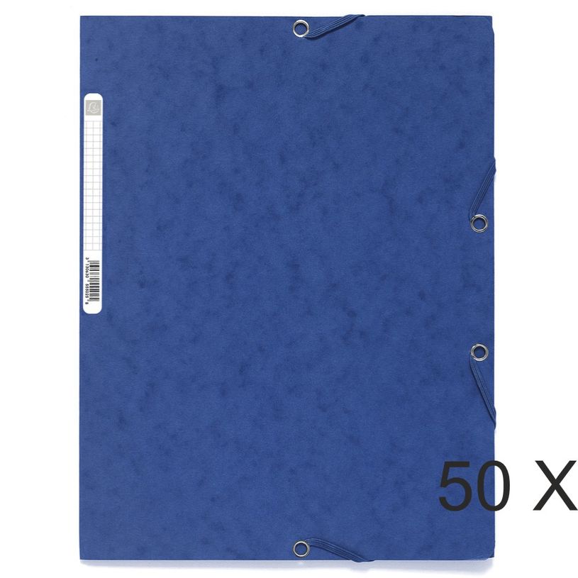 3130638555027-Exacompta - 50 Chemises à 3 rabats - A4 - bleu-P_400011088_1-0