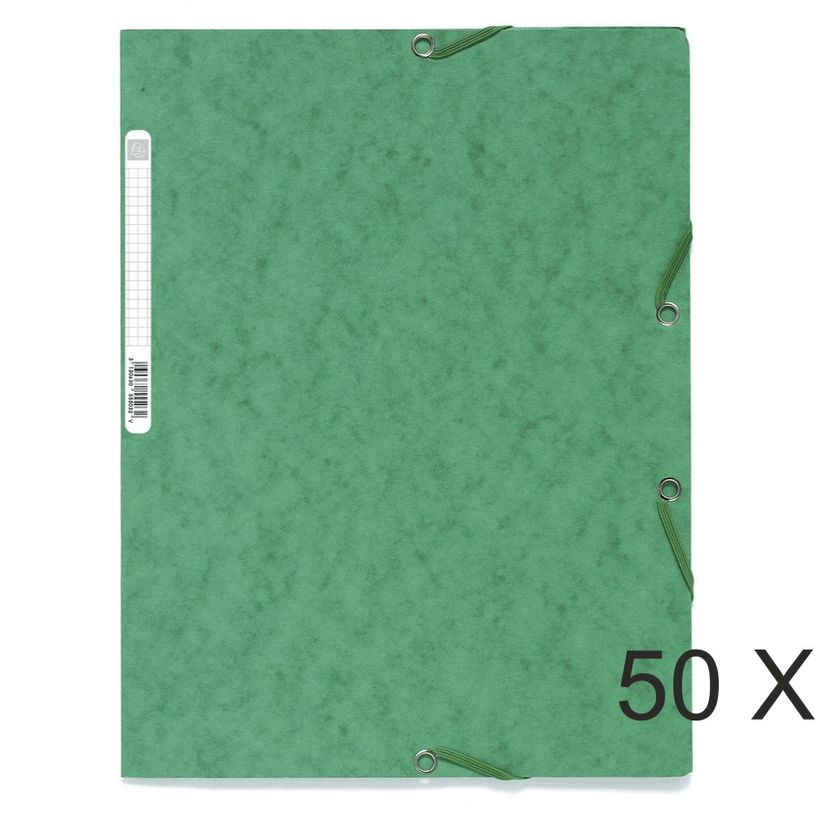 3130638555034-Exacompta - 50 Chemises à 3 rabats - A4 - vert-P_400011089_1-0