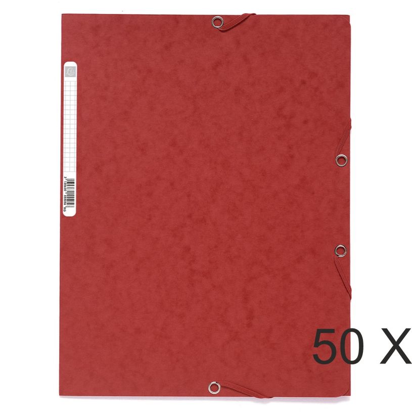 3130638555058-Exacompta - 50 Chemises à 3 rabats - A4 - rouge-P_400011091_2-0