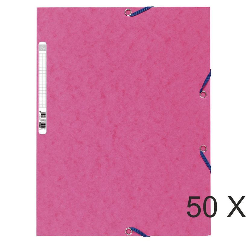 3130638555201-Exacompta - 50 Chemises à 3 rabats - A4 - rose-P_400011097_1-0