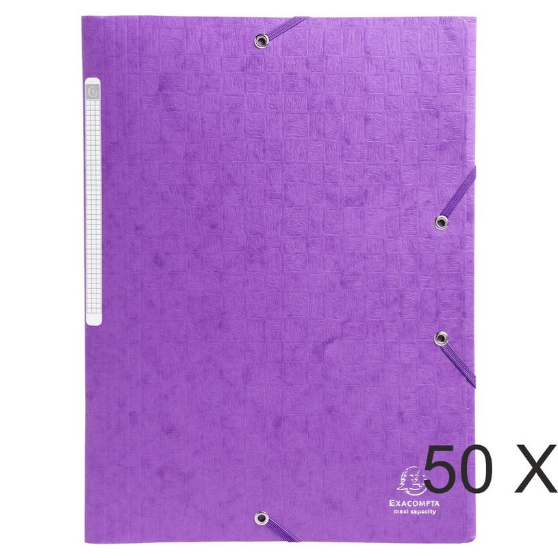 3130632557577-Exacompta - 50 Chemises à 3 rabats monobloc - A4 - violet-P_400011104_1-0