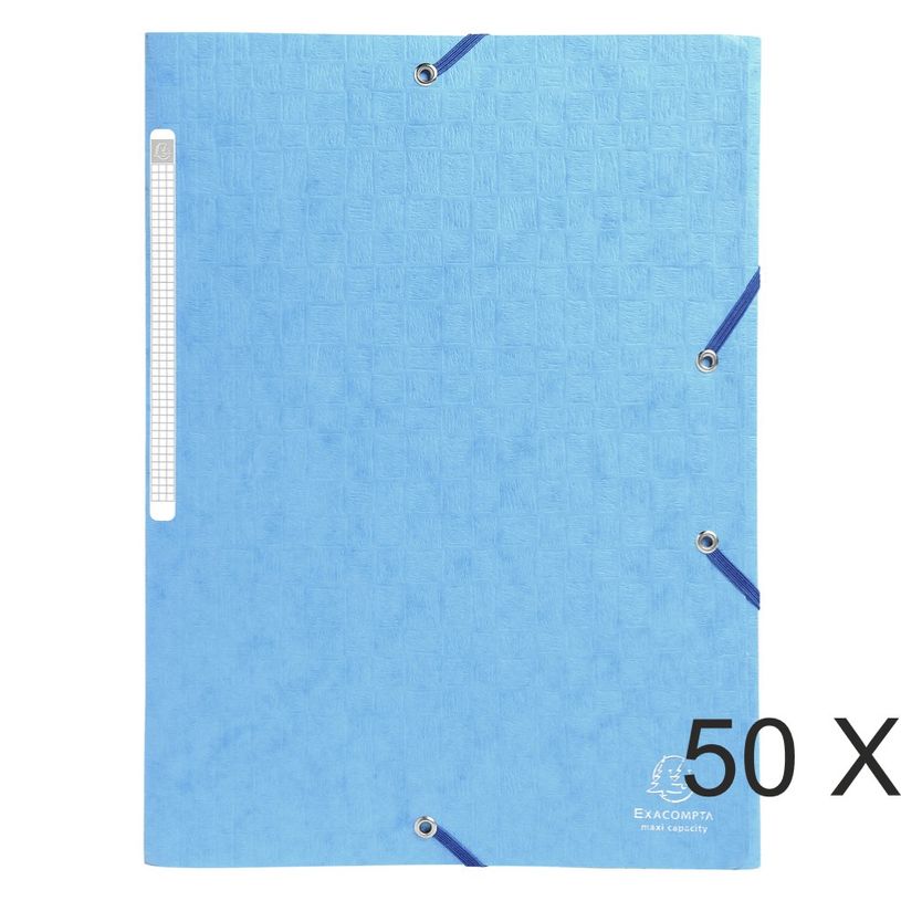 3130632557614-Exacompta - 50 Chemises à 3 rabats monobloc - A4 - turquoise-P_400011107_1-0