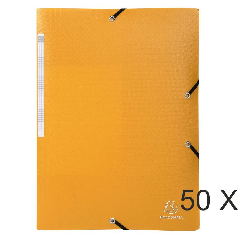 3130631558094-Exacompta Opak - 50 Chemises à 3 rabats polypro - A4 - jaune-P_400011113_1-0