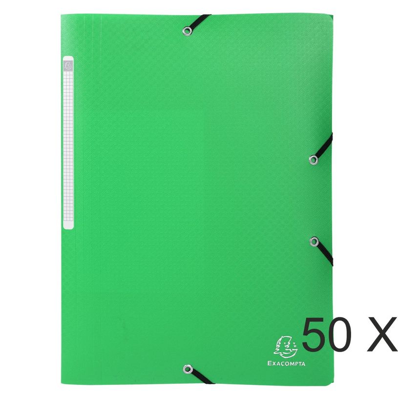 3130632558130-Exacompta Opak - 50 Chemises à 3 rabats polypro - A4 - vert clair-P_400011116_1-0