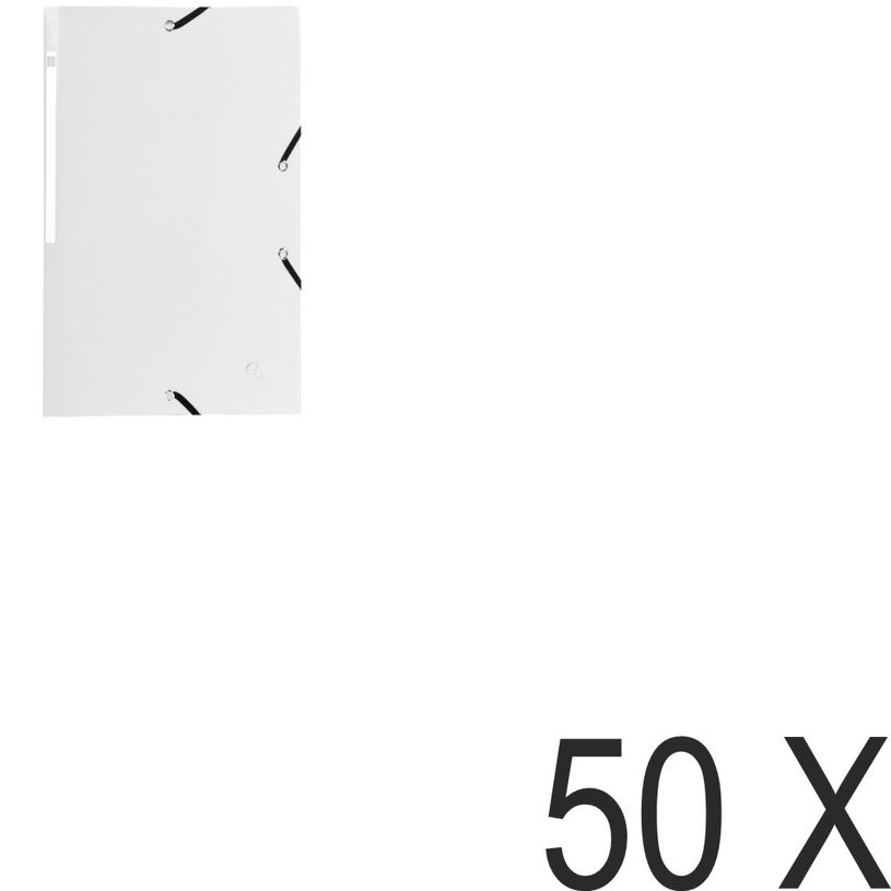 3130632558222-Exacompta Opak - 50 Chemises à 3 rabats polypro - A4 - blanc-P_400011119_1-0