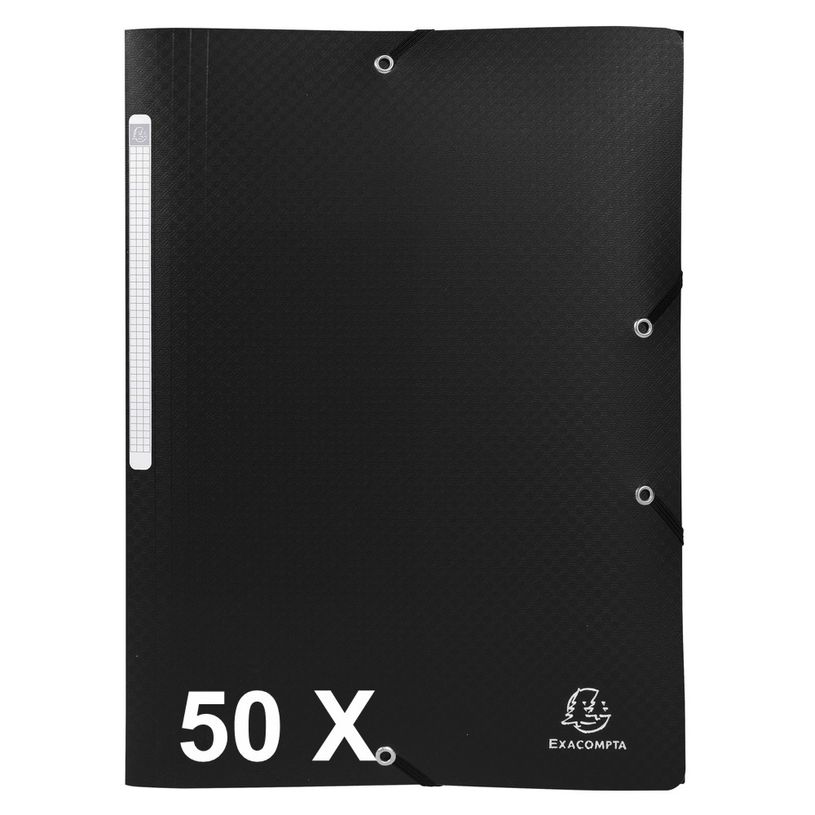 3130632550813-Exacompta - 50 Chemises à 3 rabats polypro - A4 - noir opaque-P_400011120_1-0