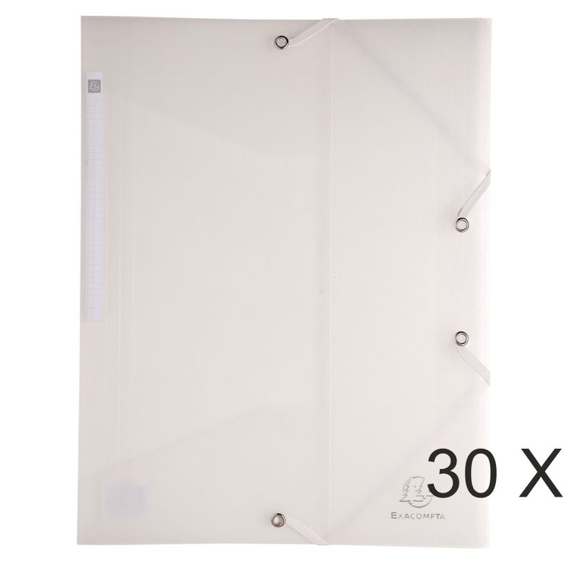 3130632558604-Exacompta Chromaline - 30 Chemises à 3 rabats polypro - A4 - incolore-P_400011135_1-0