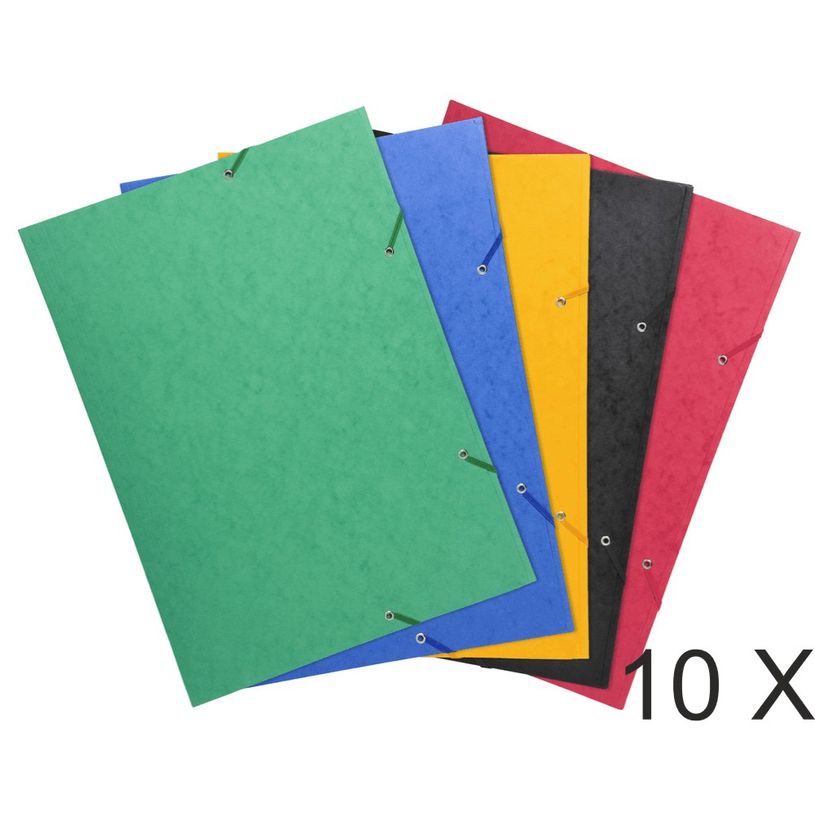 3130636595001-Exacompta - 10 Chemises à 3 rabats - A3 - couleurs assorties-P_400011148_1-0