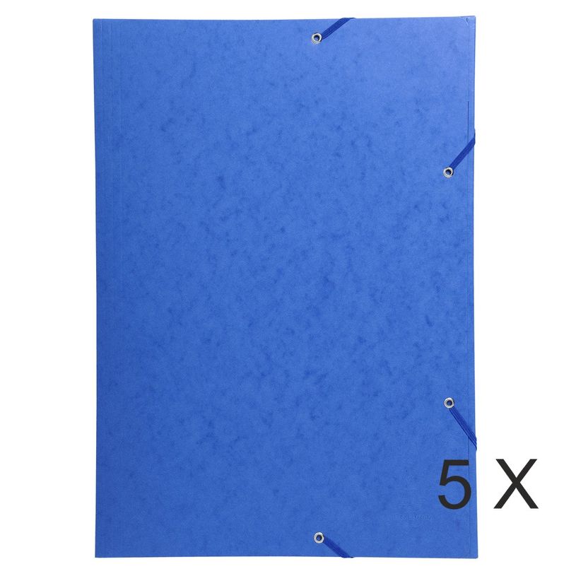 3130633595073-Exacompta - 5 Chemises à 3 rabats - A3 - bleu-P_400011151_1-0
