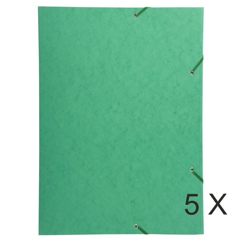 3130633595158-Exacompta - 5 Chemises à 3 rabats - A3 - vert-P_400011152_1-0