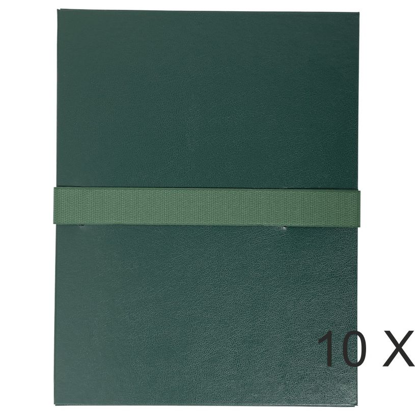 3130632006334-Exacompta - 10 Chemises extensibles 1 rabat à sangle scratch - vert foncé-P_400011170_1-0