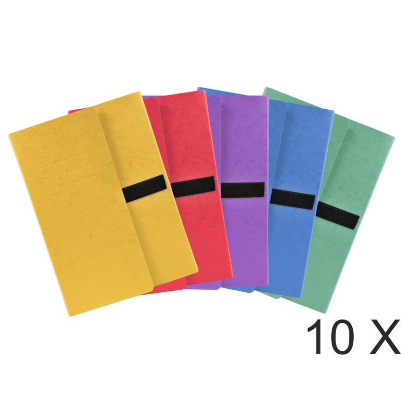 3130632007409-Exacompta - 10 Chemises extensibles 3 rabats à sangle - couleurs assorties-P_400011179_1-0