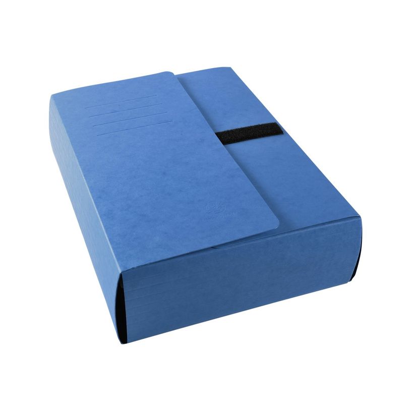 3130632007423-Exacompta - 10 Chemises extensibles 3 rabats à sangle - bleu-P_400011180_2-1