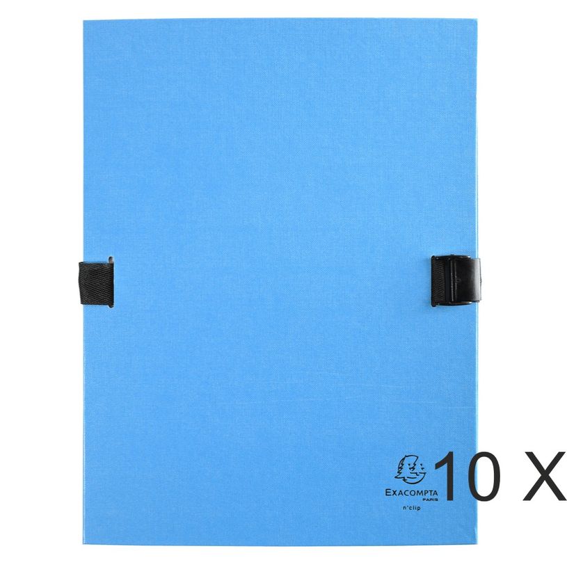 3130632215033-Exacompta N'clip - 10 Chemises extensibles 1 rabat - bleu clair-P_400011185_1-0