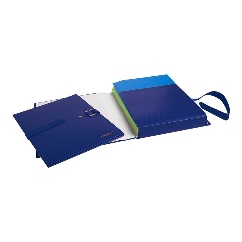 3130632220037-Exacompta Extensor - 10 Chemises extensibles 1 rabat à sangle - bleu-P_400011192_2-1