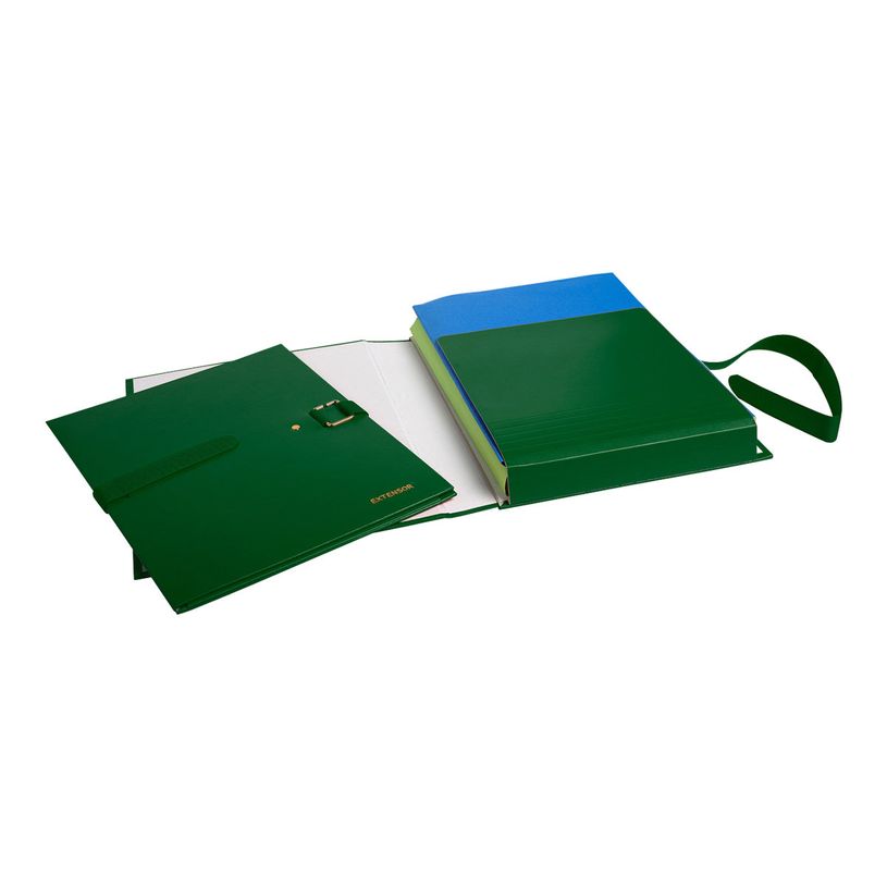 3130632220075-Exacompta Extensor - 10 Chemises extensibles 1 rabat à sangle - vert-P_400011193_2-1