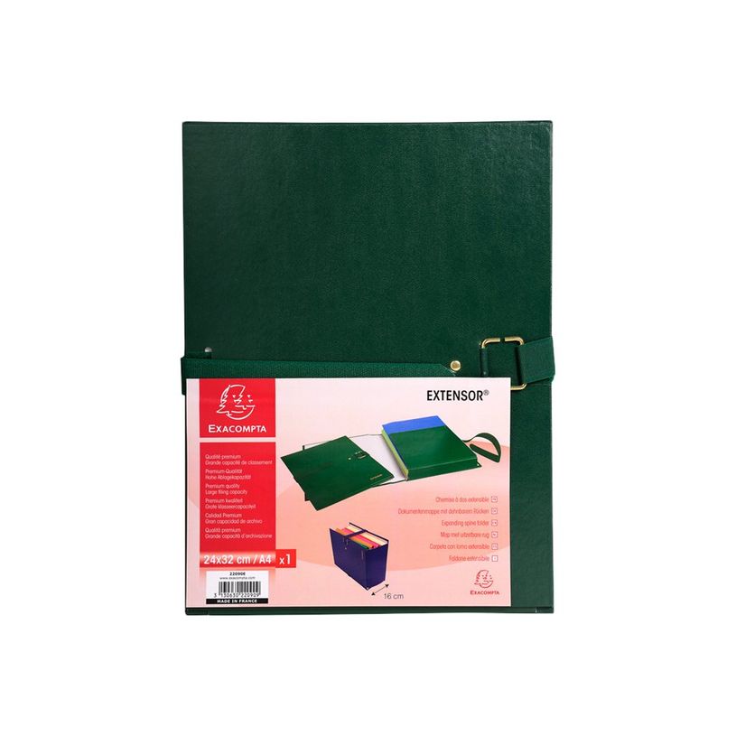 3130632220075-Exacompta Extensor - 10 Chemises extensibles 1 rabat à sangle - vert-P_400011193_3-2