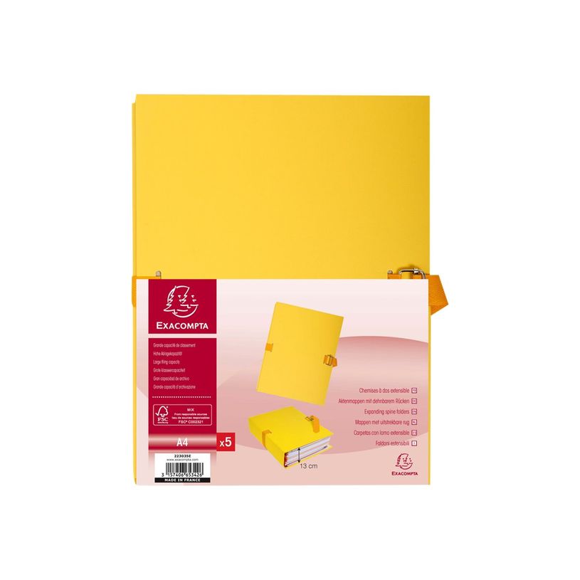 3157401016134-Exacompta - 25 Chemises extensibles à sangle avec rabat papier - jaune-P_400011210_3-1
