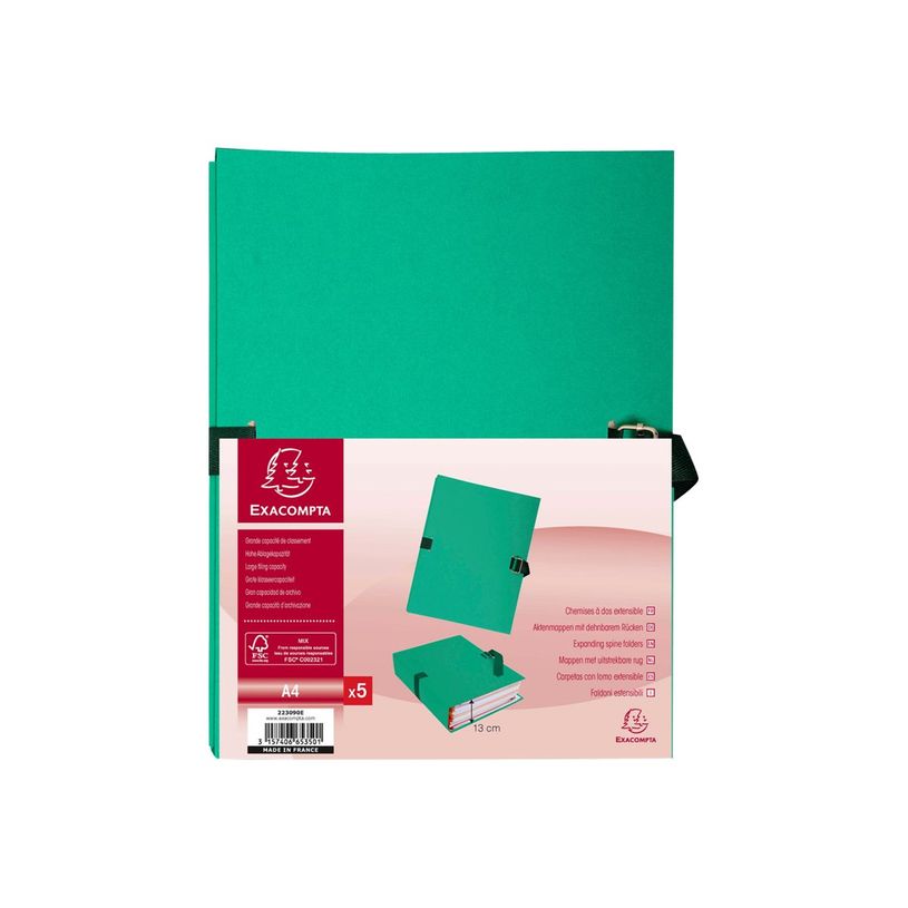 3157401016141-Exacompta - 25 Chemises extensibles à sangle avec rabat papier - vert clair-P_400011213_3-1