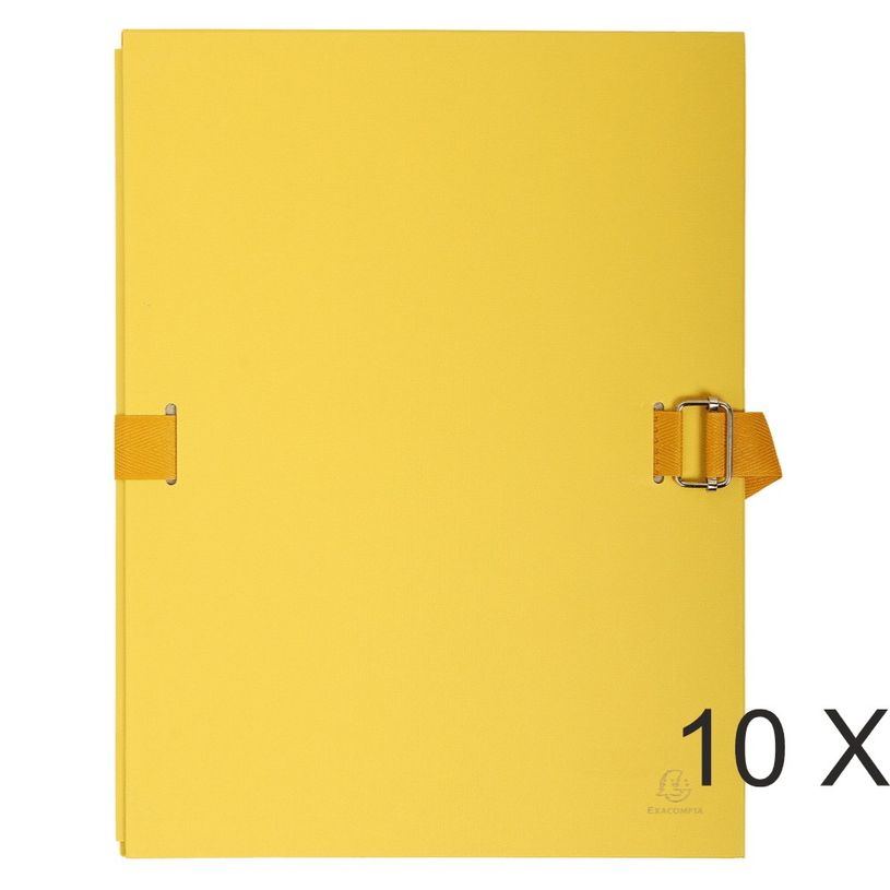 3157401031915-Exacompta - 10 Chemises extensibles à sangle avec rabat papier - jaune-P_400011217_1-0