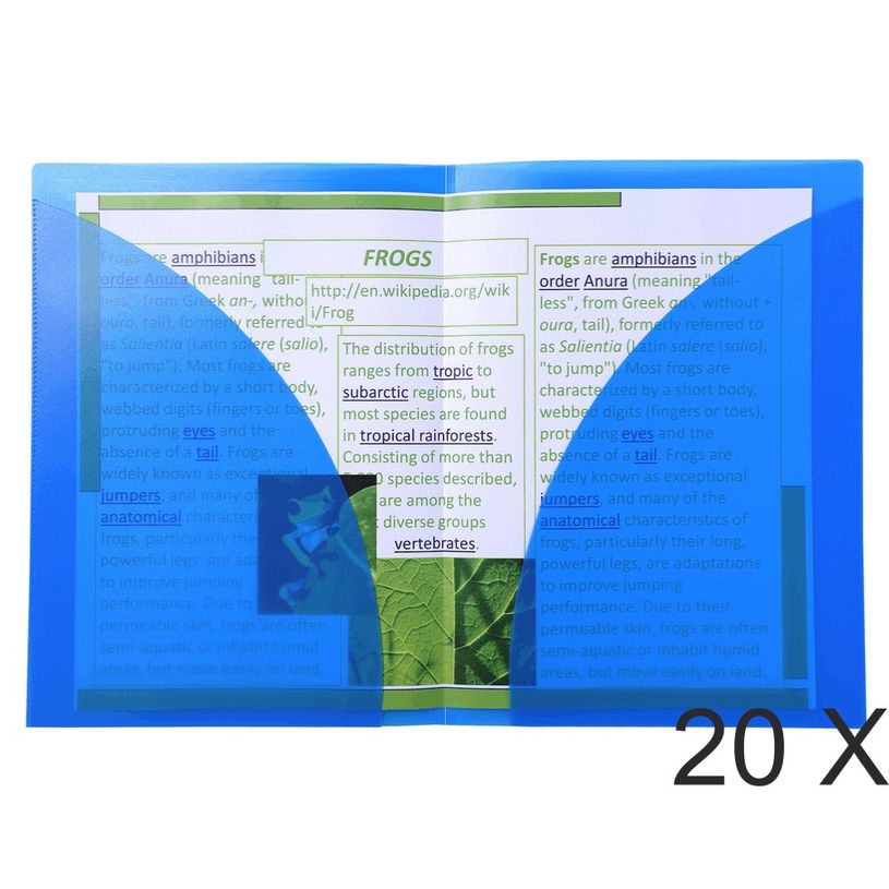 3130632039622-Exacompta - 20 Chemises double poche polypro semi rigide - A4/A3 - bleu-P_400011225_2-0