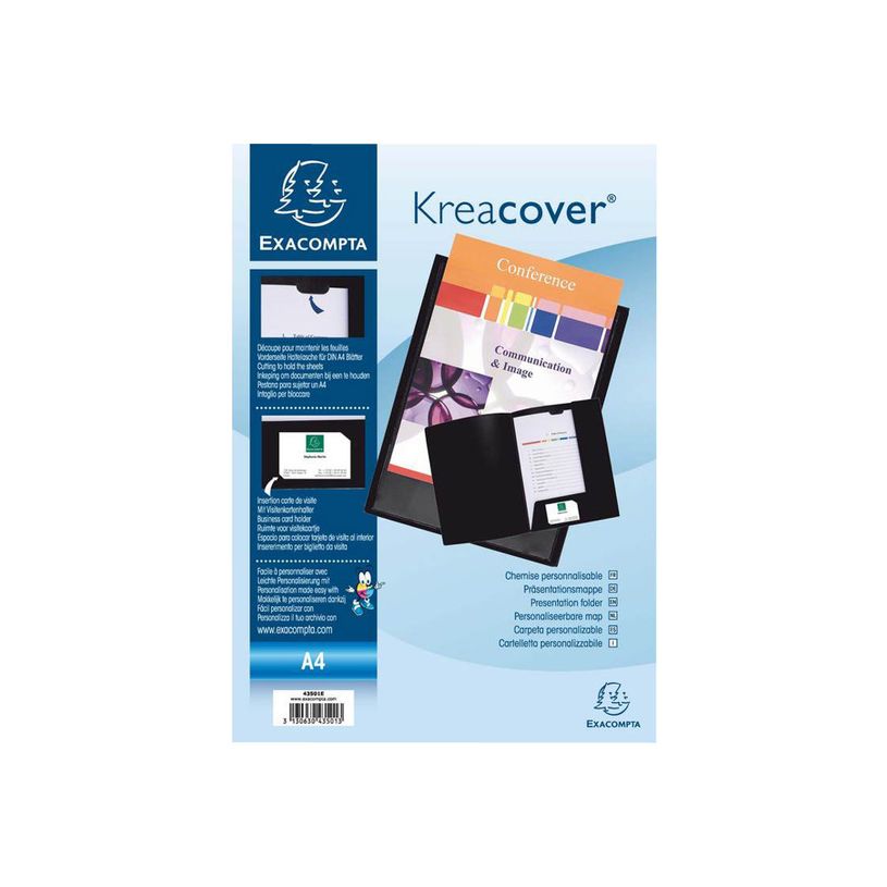 3130631435012-Exacompta Kreacover - 30 Chemises de présentation personnalisables - A4 - noir-P_400011232_4-3