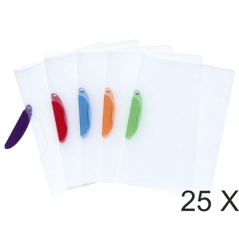 3130632476007-Exacompta - 25 Chemises Clip de présentation - A4 - couleurs transparentes assorties-P_400011235_1-0
