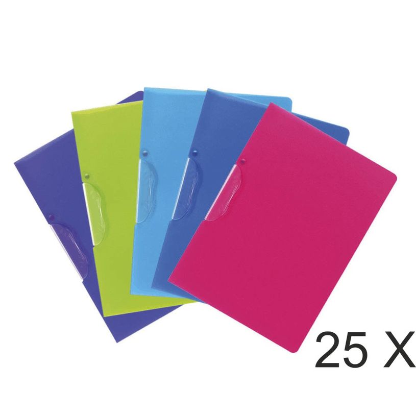 3130632477004-Exacompta - 25 Chemises Clip de présentation - A4 - couleurs assorties-P_400011236_1-0