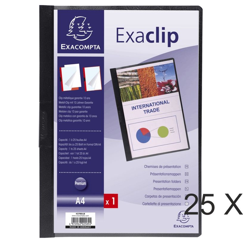4010962025788-Exacompta Exaclip - 25 Chemises de présentation - A4 - noir-P_400011237_1-0