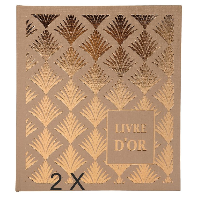 3130631095223-Exacompta Palmyre - 2 Livres d'or 21 x 19 cm - 140 pages - nude palmier-P_400011329_1-0