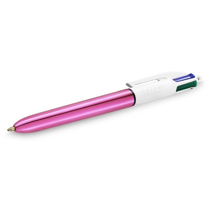 3086123310391-BIC 4 Couleurs Shine - Stylo à bille 4 couleurs - corps rose-P_400011350_2-1