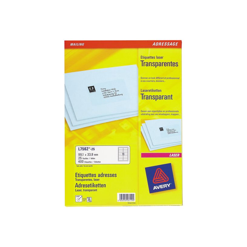 3266550261194-Avery - étiquettes adresses - 400 étiquette(s) - 99.1 x 33.9 mm-P_400011383_1-0