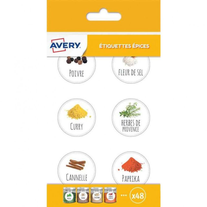 5014702143670-Avery - 48 Étiquettes épices imprimées - rondes 35 mm-P_400011393_1-0