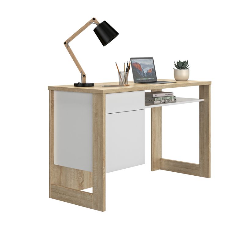 3483600971791-Bureau Morzine 120 cm - chêne sonoma et blanc-P_400011396_4-3